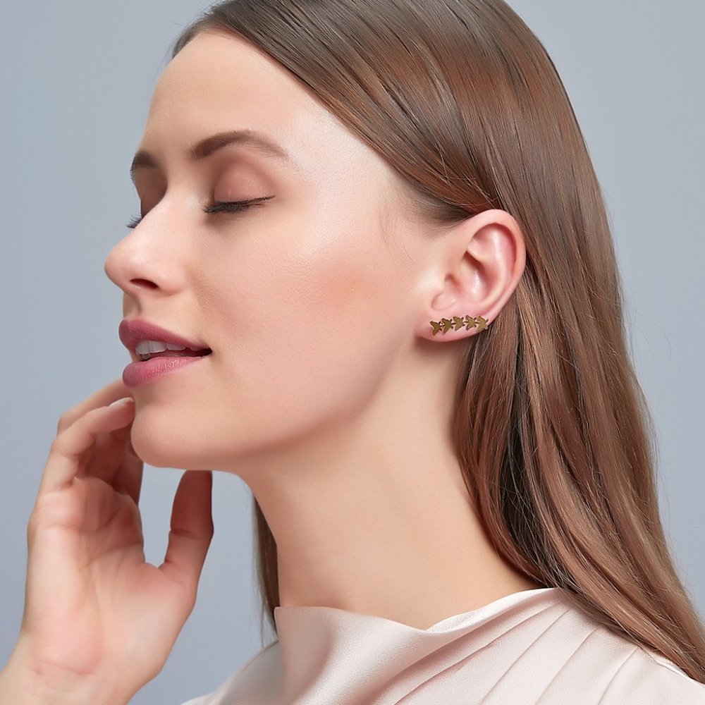 Butterfly Ear Cuff Earring Metal Boho Chic - Picture 5 of 9